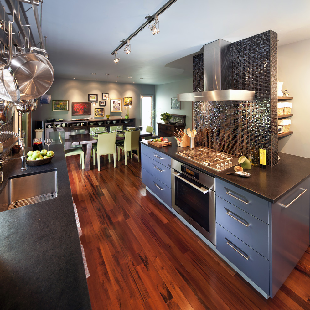 Example of an eclectic kitchen design in Edmonton