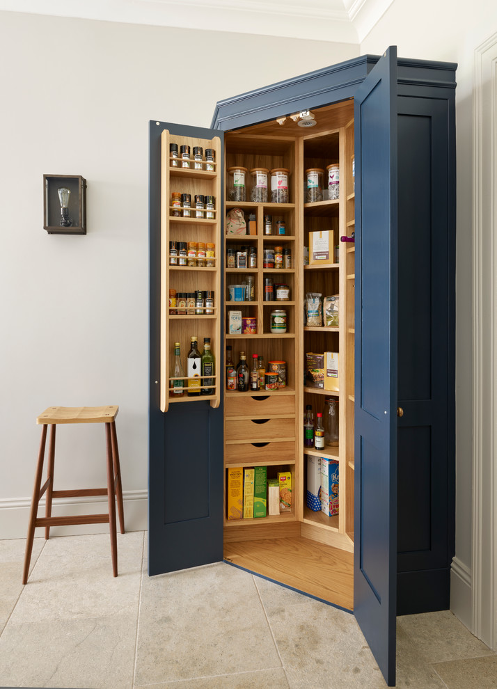 Transitional kitchen photo in Essex with blue cabinets
