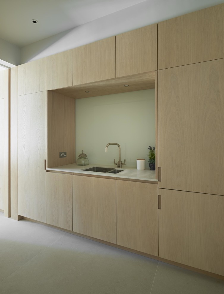 This is an example of a contemporary kitchen in London.