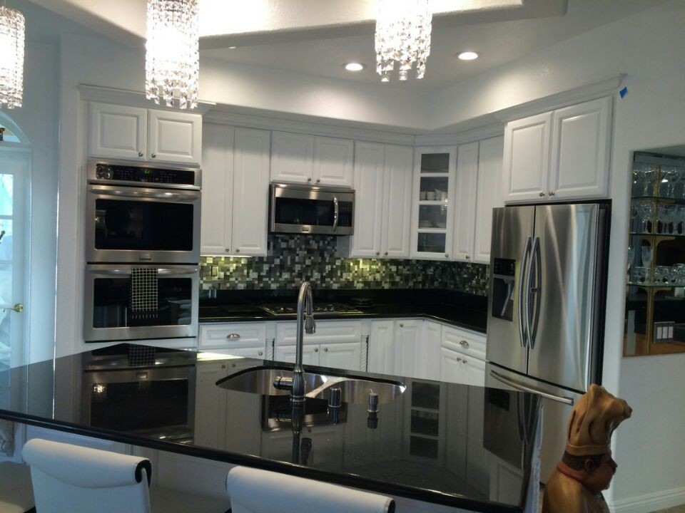 Home Concepts Plus Classic White Black Galaxy Granite