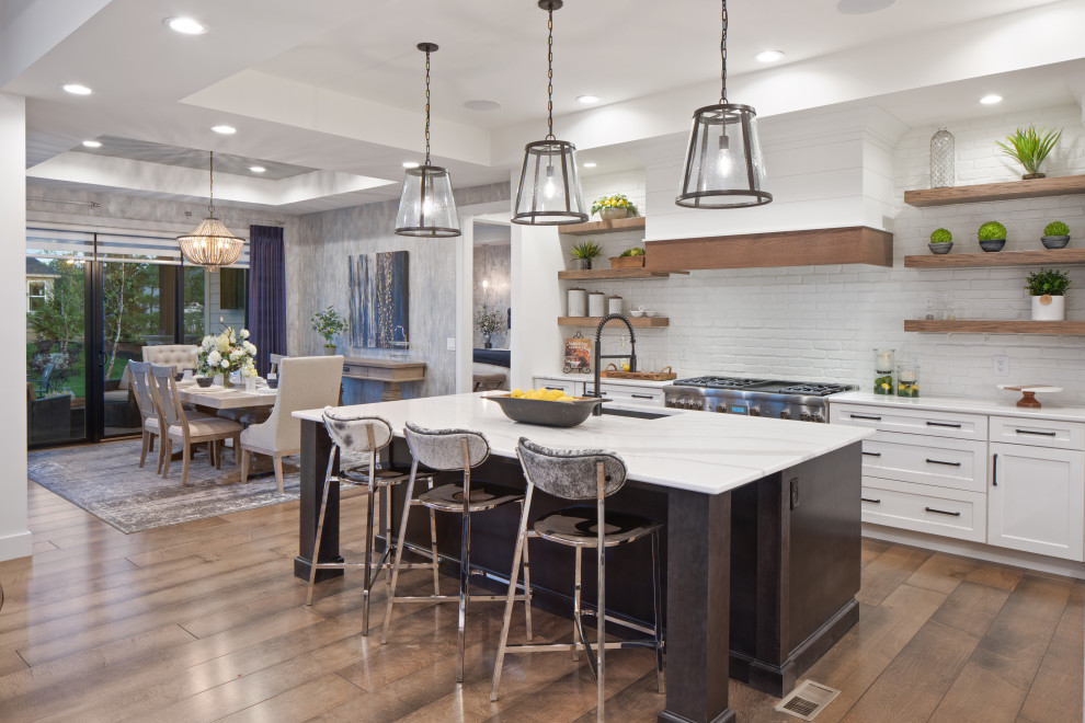 Design ideas for a country kitchen in Cincinnati with a drop ceiling.