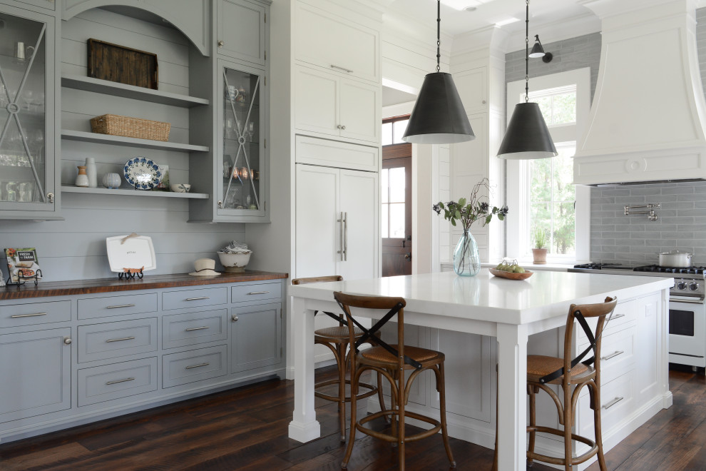 Hopes Neck Farmhouse Kitchen with Island Farmhouse Kitchen