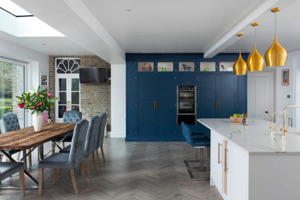 This is an example of a contemporary kitchen in Dublin.