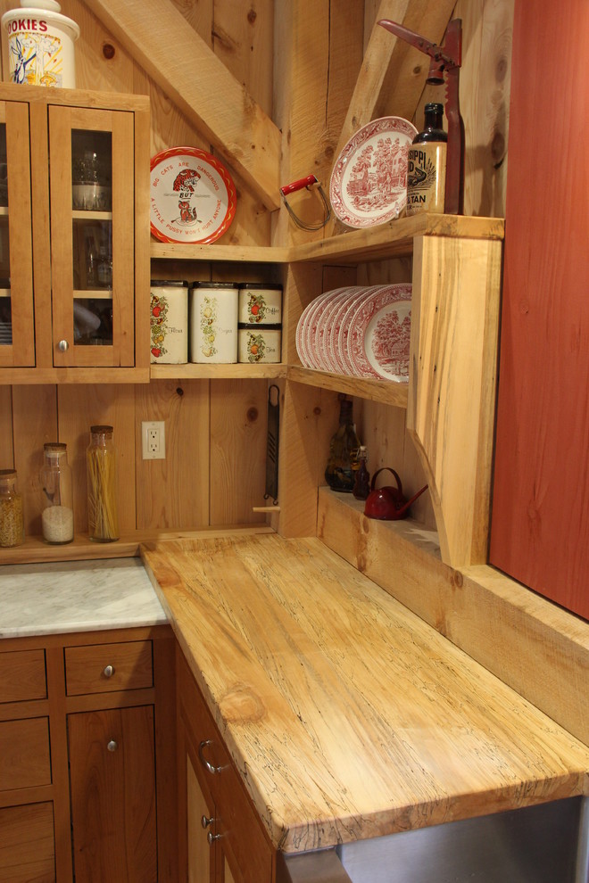 House in the Woods Rustic Kitchen Boston by Uncarved Block Inc