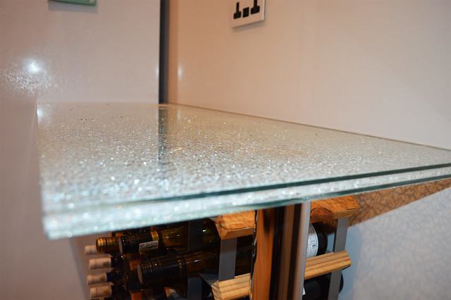 Ice Cracked Breakfast Bar White Plain Colour Glass Splashback Modern Kitchen Hertfordshire By Creoglass Design Houzz Au