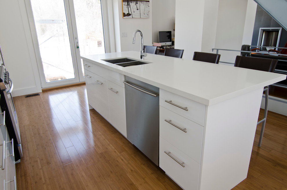 IKEA Abstrakt white kitchen - Modern - Kitchen - Toronto - by TS KITCHEN  PROJECTS | Houzz