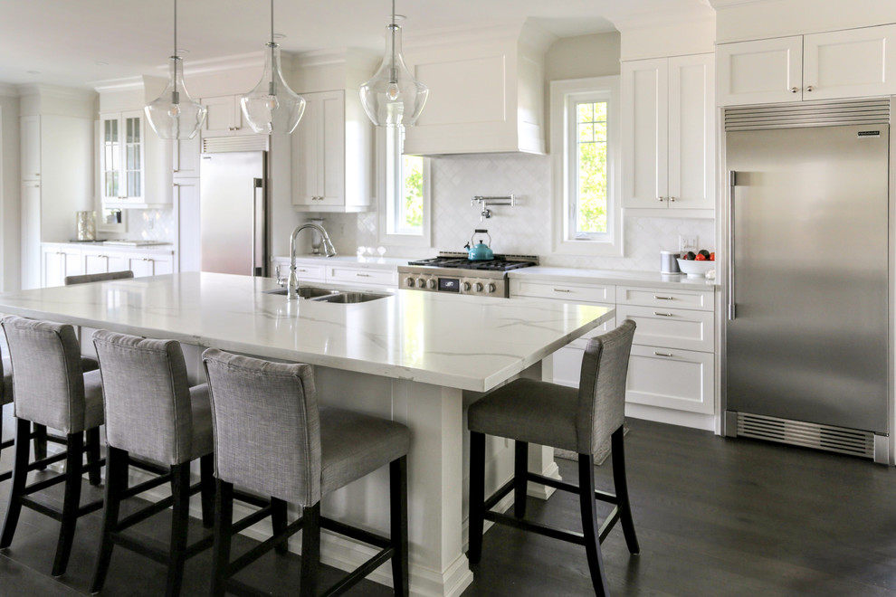 IKEA retrofit with Tilford wide rail white shaker doors