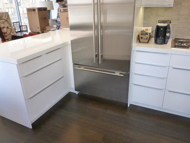 Ikea Kitchen Abstrakt White Custom In Manhattan Modern Kitchen New York By Basic Builders Inc Houzz