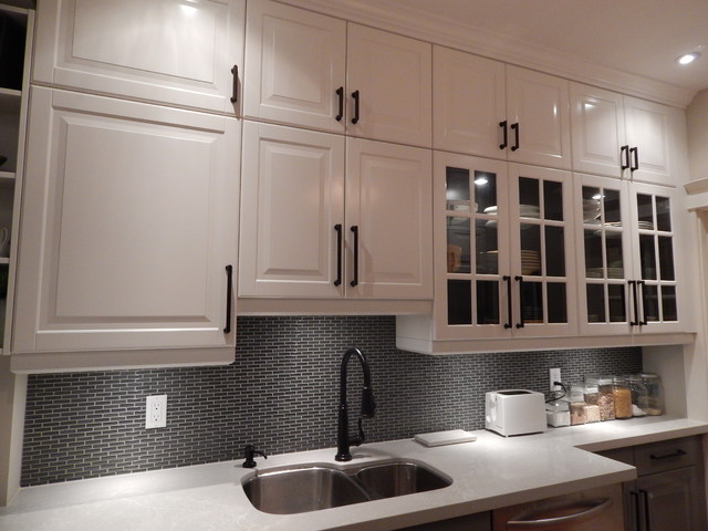 Ikea Kitchens Lidingo Gray And White With Stacked Wall Cabinets Traditional Kitchen Toronto By Home Reborn Houzz Au