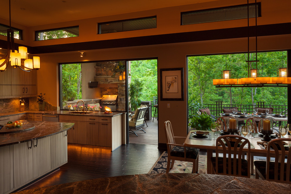 Indoor/Outdoor Dining - Contemporary - Kitchen - Charlotte - by