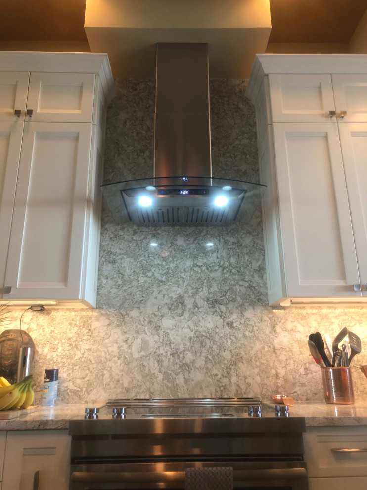 Induction cooking and low maintenance backsplash Transitional