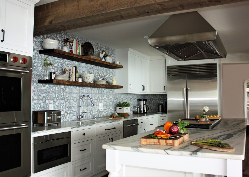 Example of a beach style kitchen design in Milwaukee