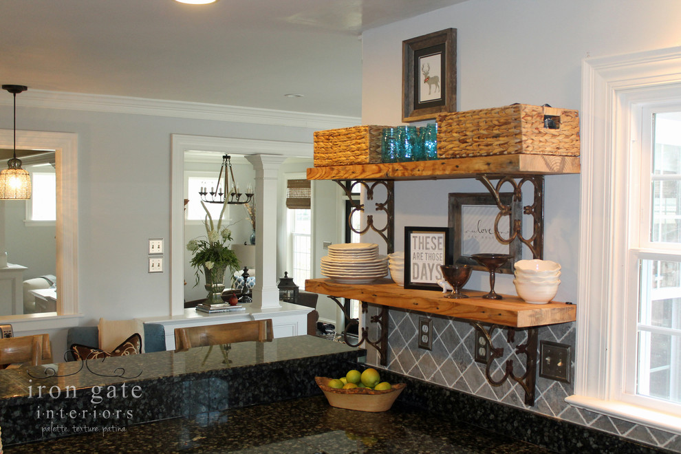 Iron and Wood Kitchen Shelves Rustic Kitchen Richmond by