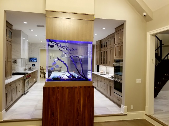 kitchen bench fish tank