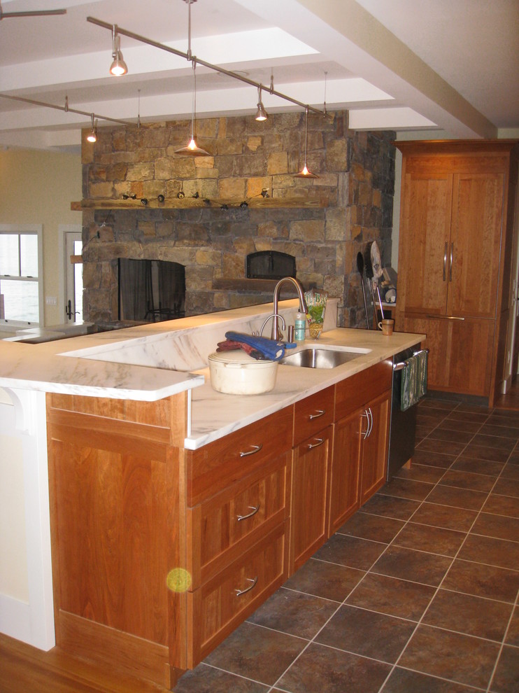 Island House in Casco Bay Craftsman Kitchen Portland Maine by
