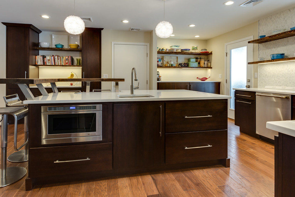 Island Prep Sink with Raised Eating Area Contemporary Kitchen New