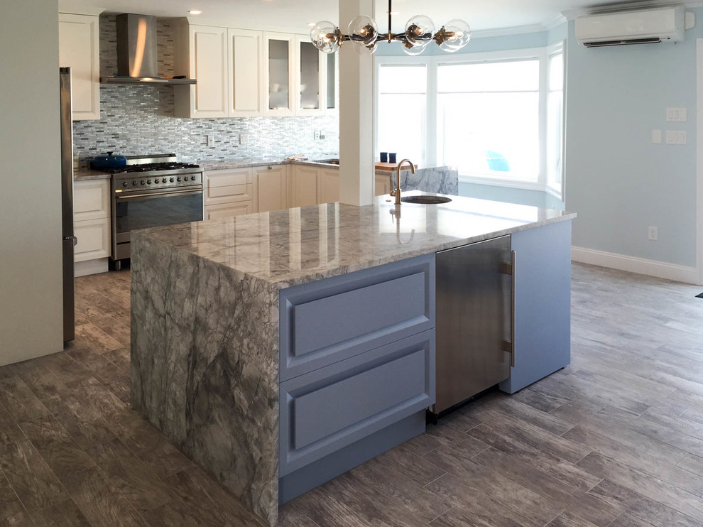 Jersey Shore transitional painted oak kitchen remodel ...