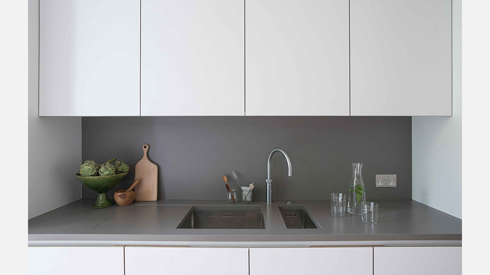 This is an example of a contemporary galley kitchen in London.