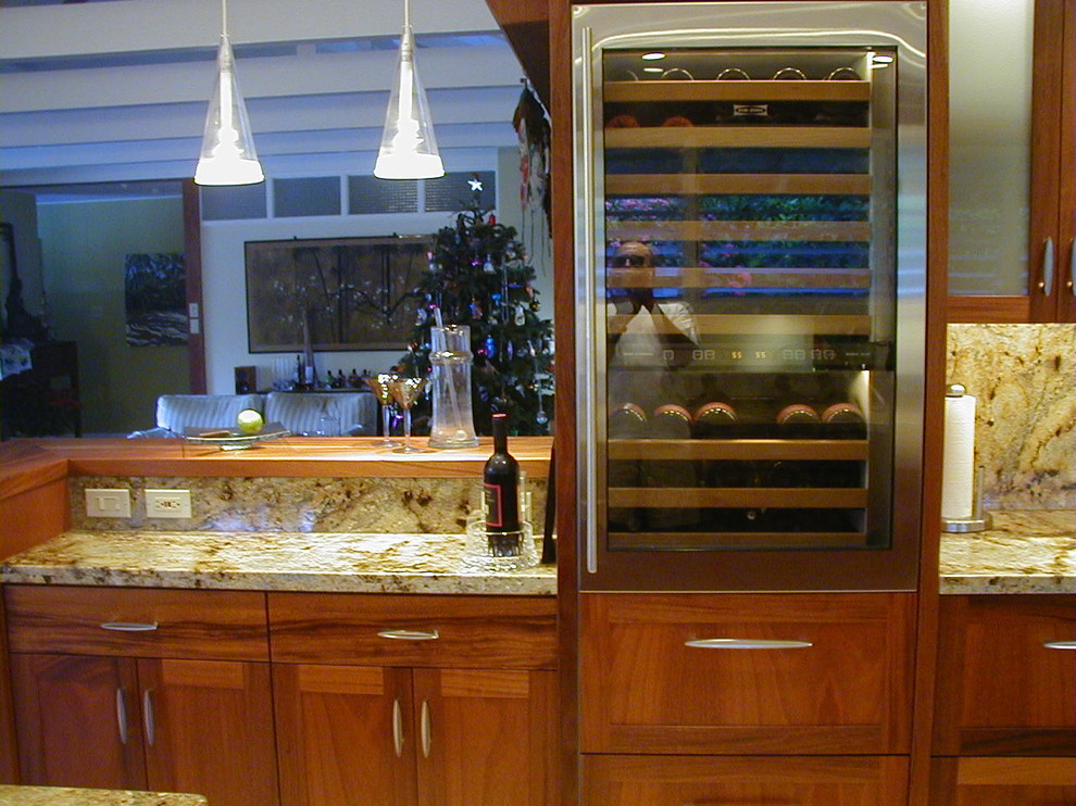 Example of an asian kitchen design in Hawaii
