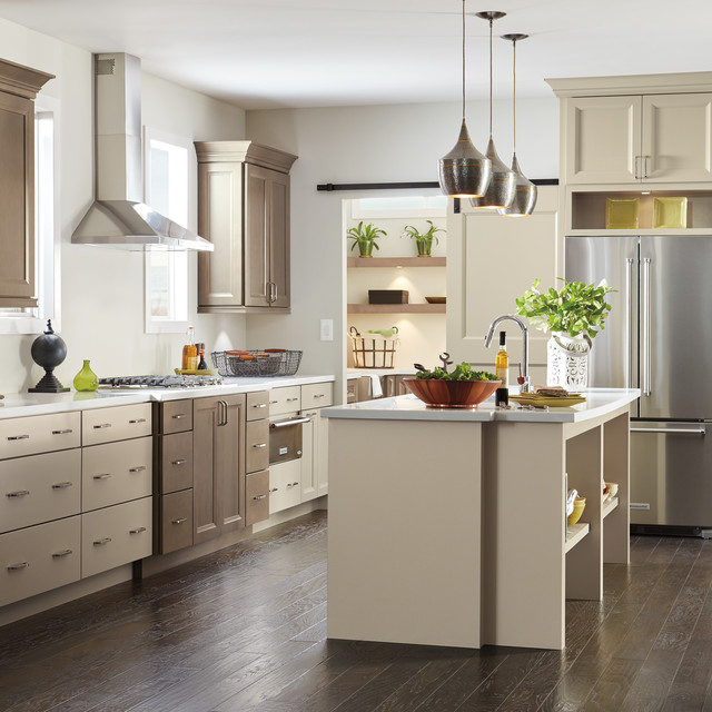 Kemper Cabinets: Two-Tone Kitchen with Maple Cabinets - Transitional ...