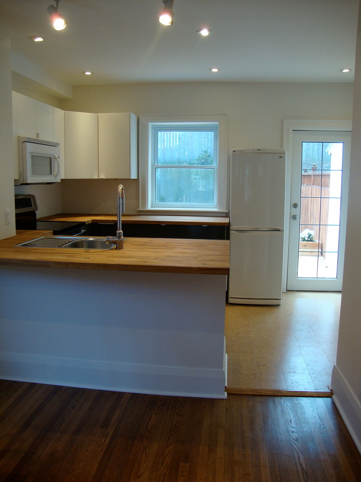 This is an example of a contemporary kitchen in Toronto.