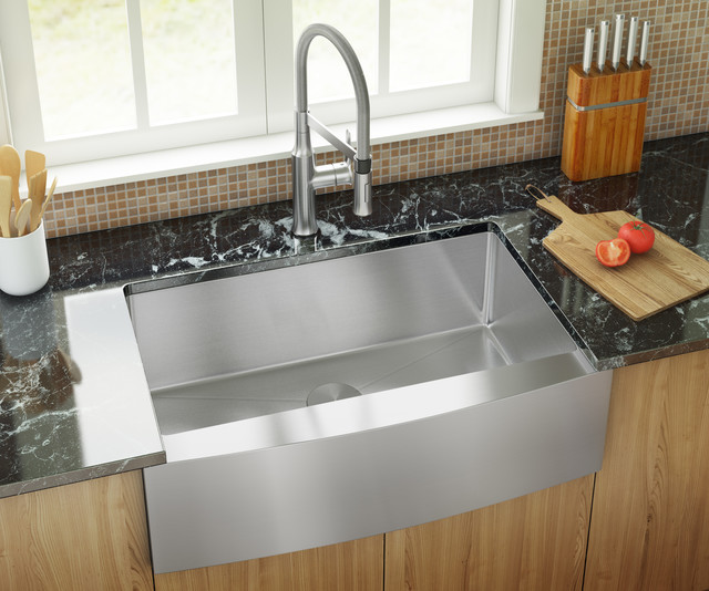 Kh 3321f R15 Farmhouse Stainless Steel Kitchen Sink Landhausstil Kuche Washington D C Von Allora Usa Houzz