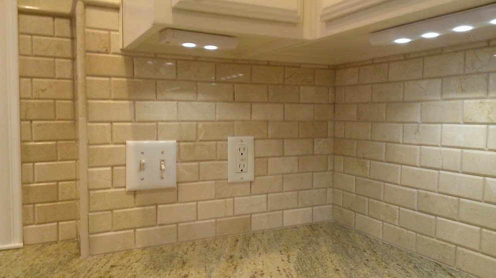 Kitchen Backsplash 2 X 4 Crema Marfil Beveled Subway Tile Traditional Kitchen Austin By Custom Surface Solutions