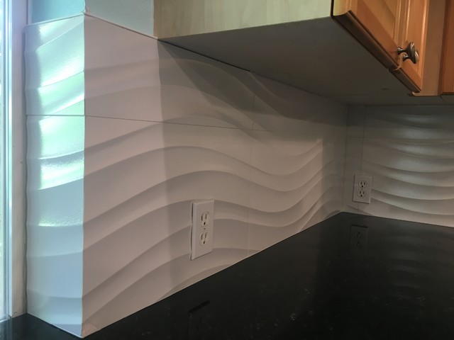 Kitchen Backsplash Porcelanosa, White Wave Tile Backsplash