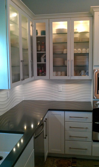Wave Glass Tile Backsplash