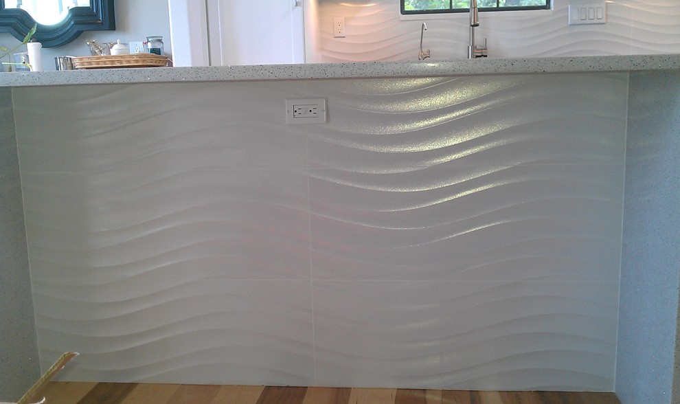 Kitchen Backsplash - Wave Panel Tile - Contemporary - Kitchen - Austin ...