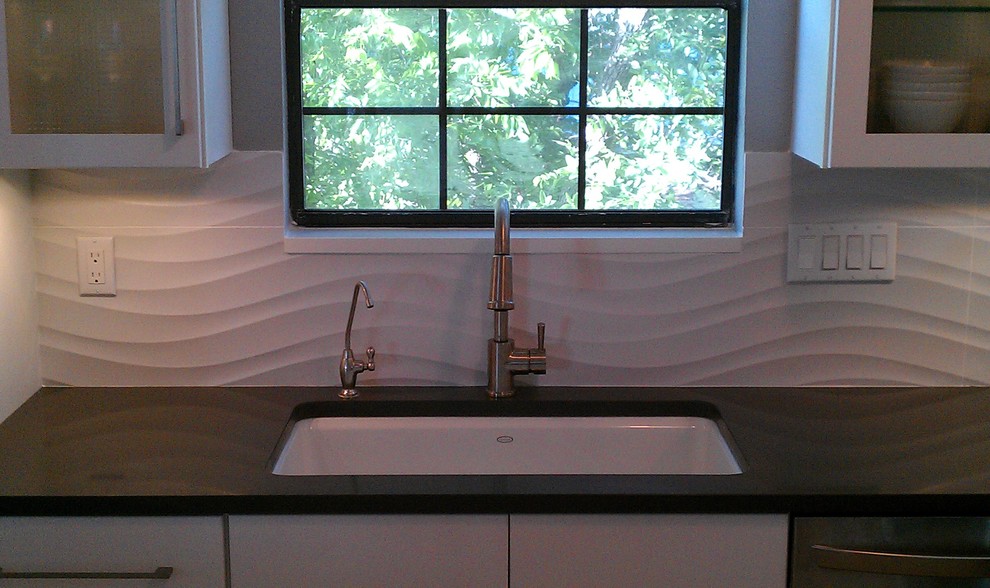 Kitchen Backsplash Wave Panel Tile Contemporary Kitchen Austin