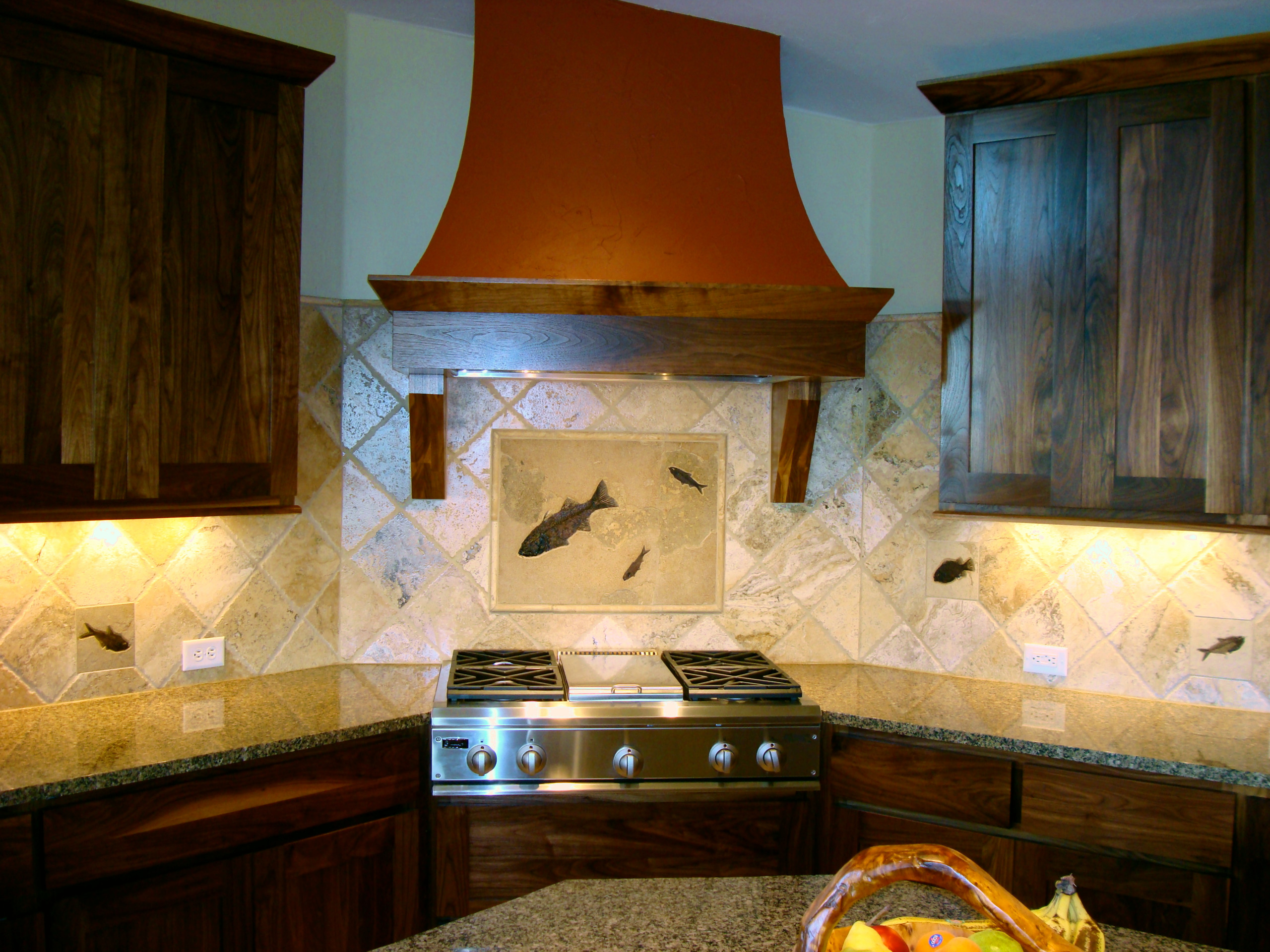 FOSSIL FISH BACK SPLASH  Tile backsplashes, Backsplash, Stone backsplash