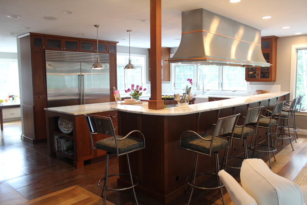 Kitchen Bar Breakfast Eating Area Dining Room Living Room Traditional Kitchen Boston By Eileen Kollias Design