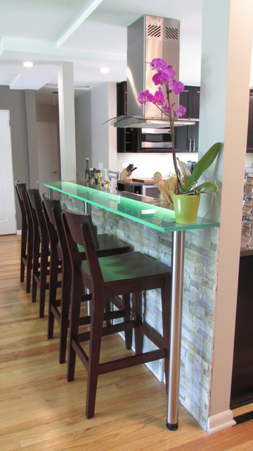 Kitchen Glass Bar Top - Contemporary - Kitchen - Chicago