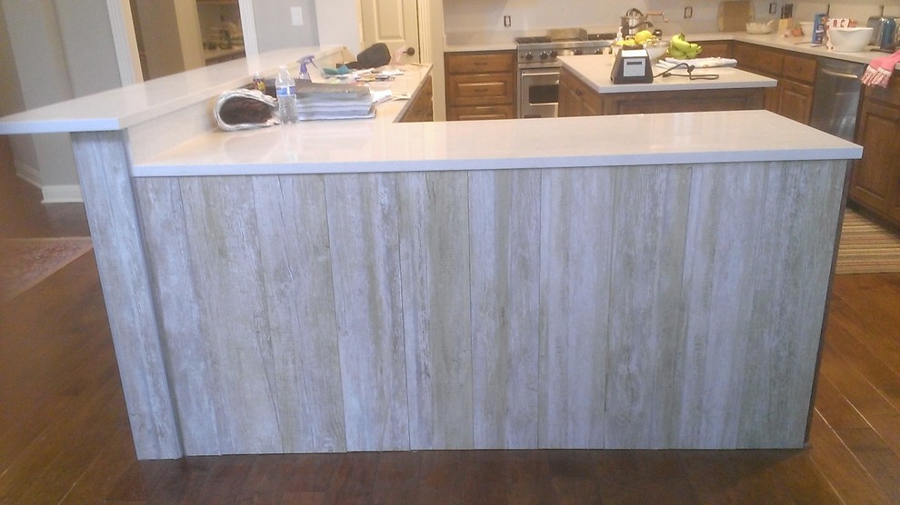 KITCHEN Bar Kick Space 8" x 48" Barn Wood Panel Tile Contemporary Kitchen Austin by