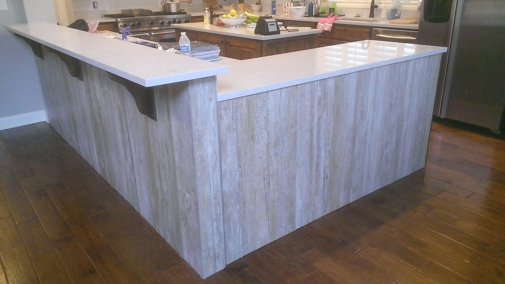 KITCHEN - Bar Kick Space - 8" x 48" Barn Wood Panel Tile - Contemporary