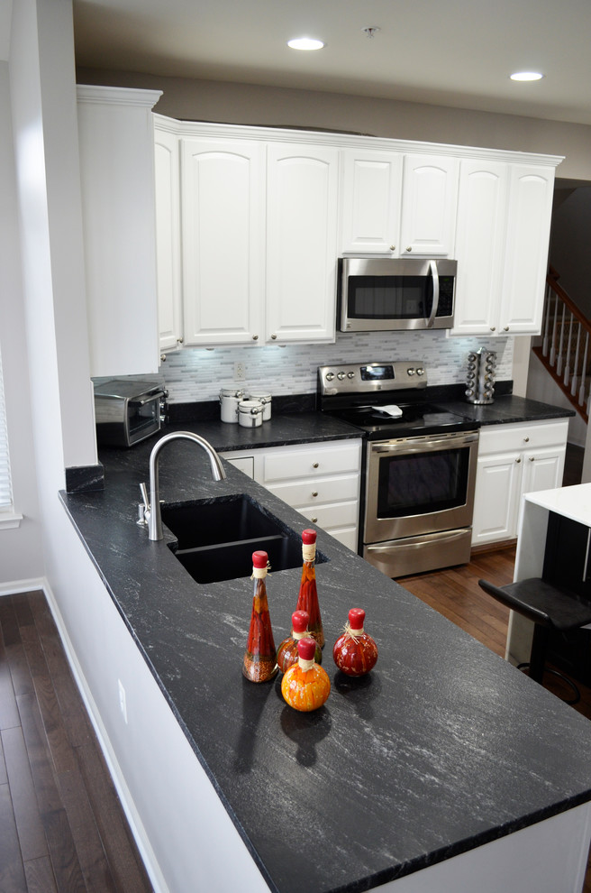 Kitchen Black Via Lactea Leather, Leathered Granite Countertops Cost