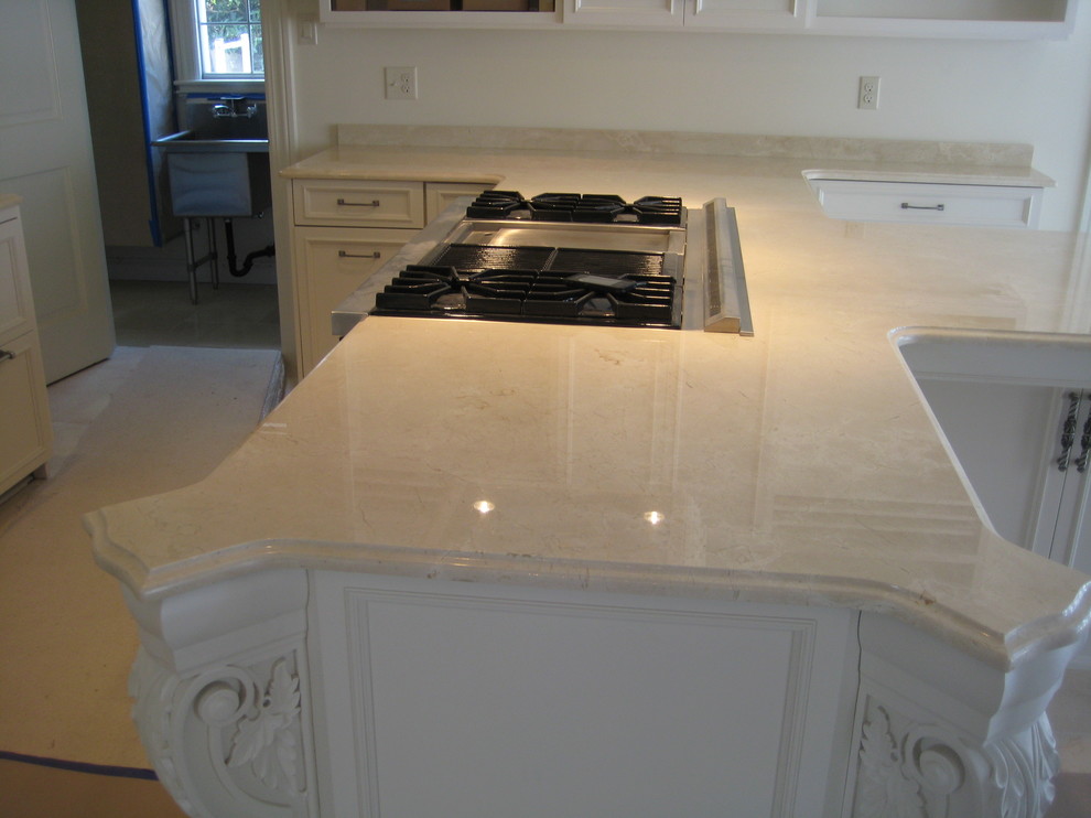 Kitchen Crema Marfil marble Traditional Kitchen New