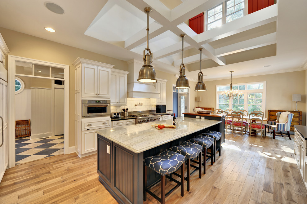 Inspiration for a coastal kitchen remodel in Philadelphia with stainless steel appliances