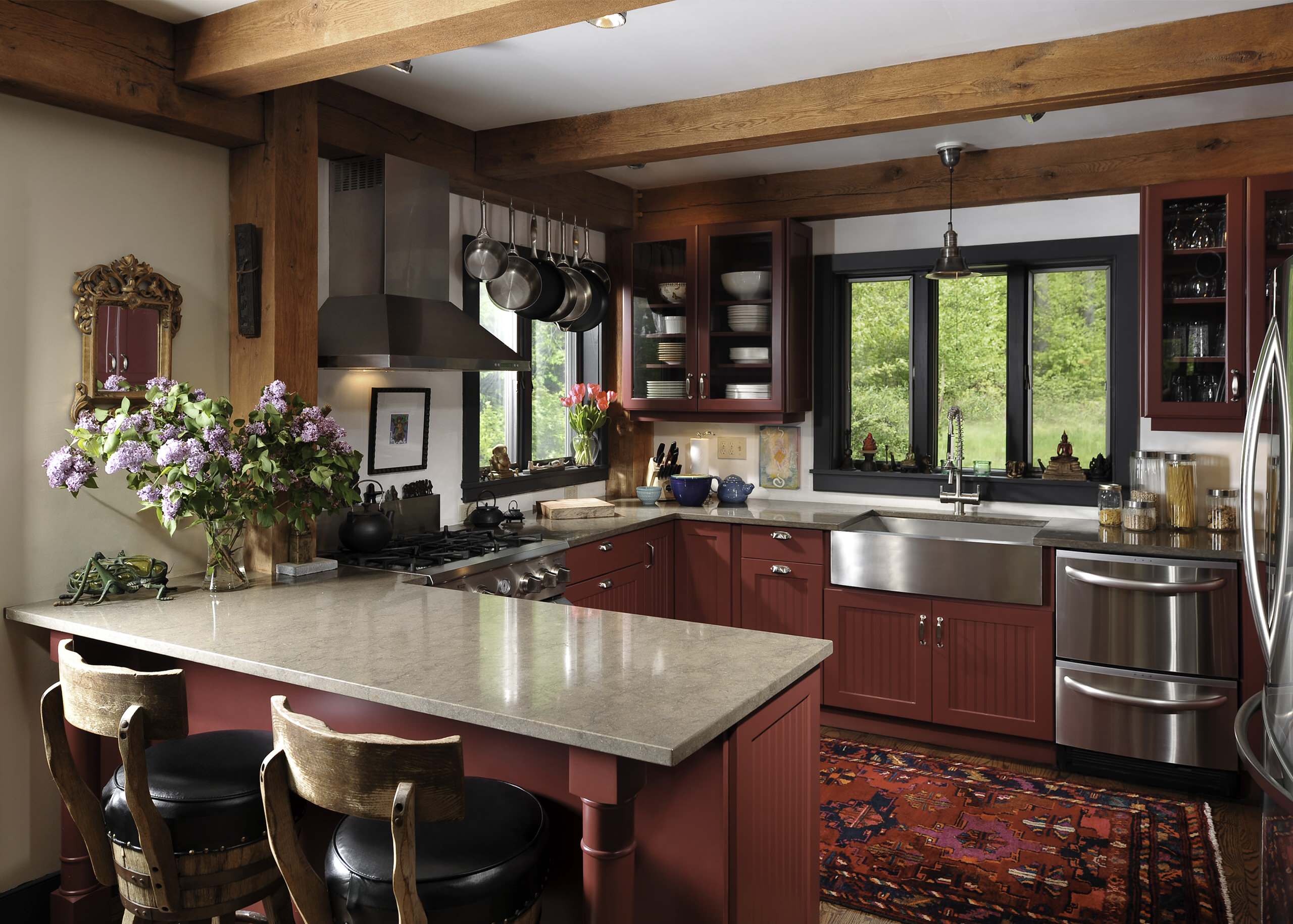 75 Kitchen with Red Cabinets Ideas You'll Love - February, 2023 | Houzz