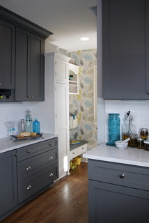 Henry  Contemporary Gray & Teal Kitchen Design