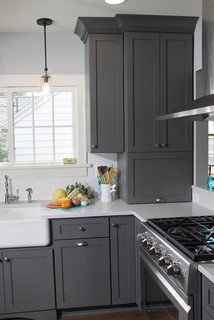 Henry  Contemporary Gray & Teal Kitchen Design