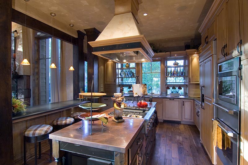 Kitchen - eclectic kitchen idea in Other with copper countertops