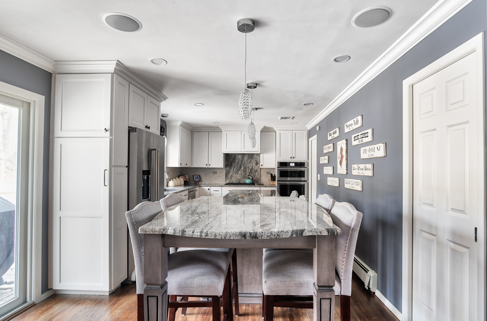 Kitchen Island Doubles as Kitchen Table Traditional Kitchen New