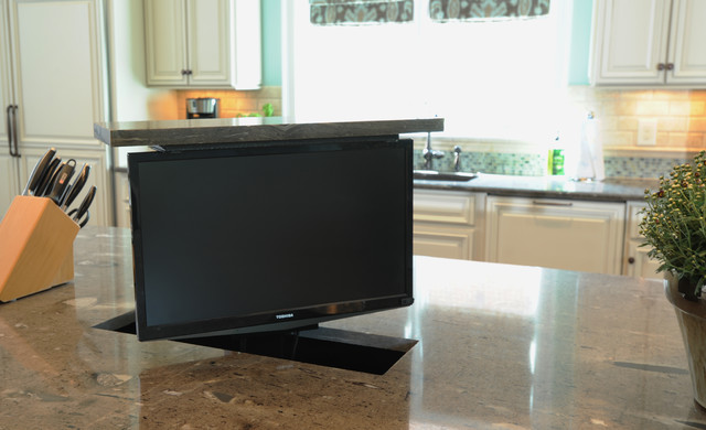 Small Kitchen TV Ideas & Kitchen Appliance Lift Ideas