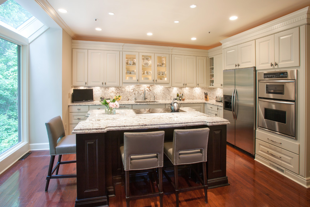 Kitchen Island Two Tone Kitchen Design in Potomac MD Transitional