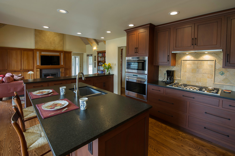 Kitchen Mahogany Cabinets With Black Pearl Leathered Countertop Transitional Kitchen Philadelphia By R Craig Lord Construction Company Inc