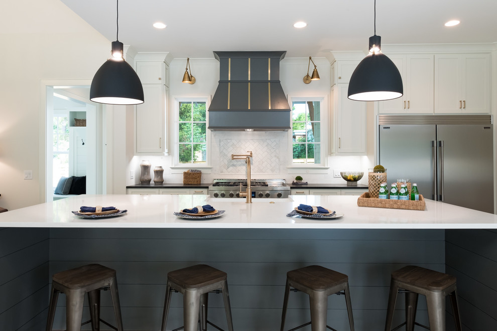 This is an example of a farmhouse kitchen in Charlotte.