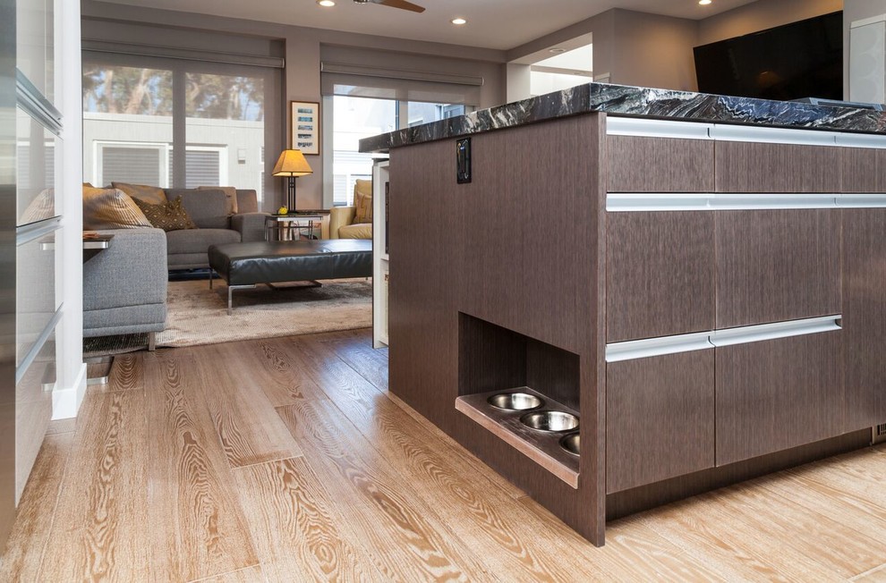 Kitchen remodel custom dog bowls Contemporary Kitchen Los