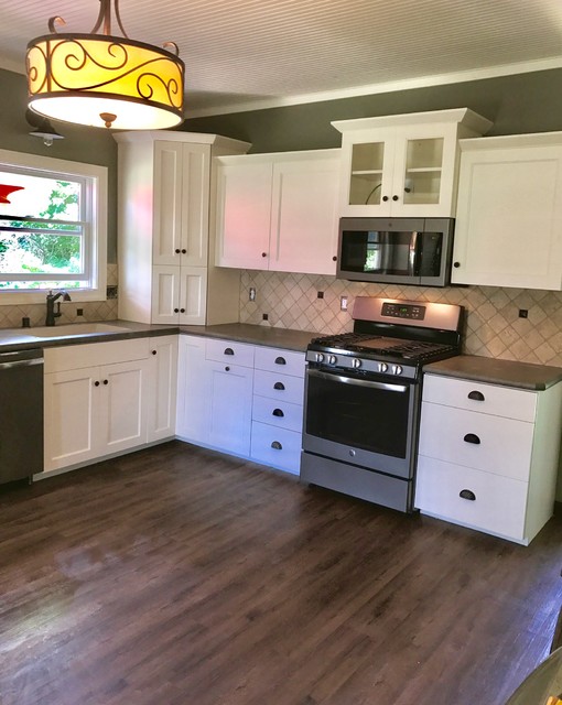 Kitchen Remodel Done With Painted and A Laminate Countertop